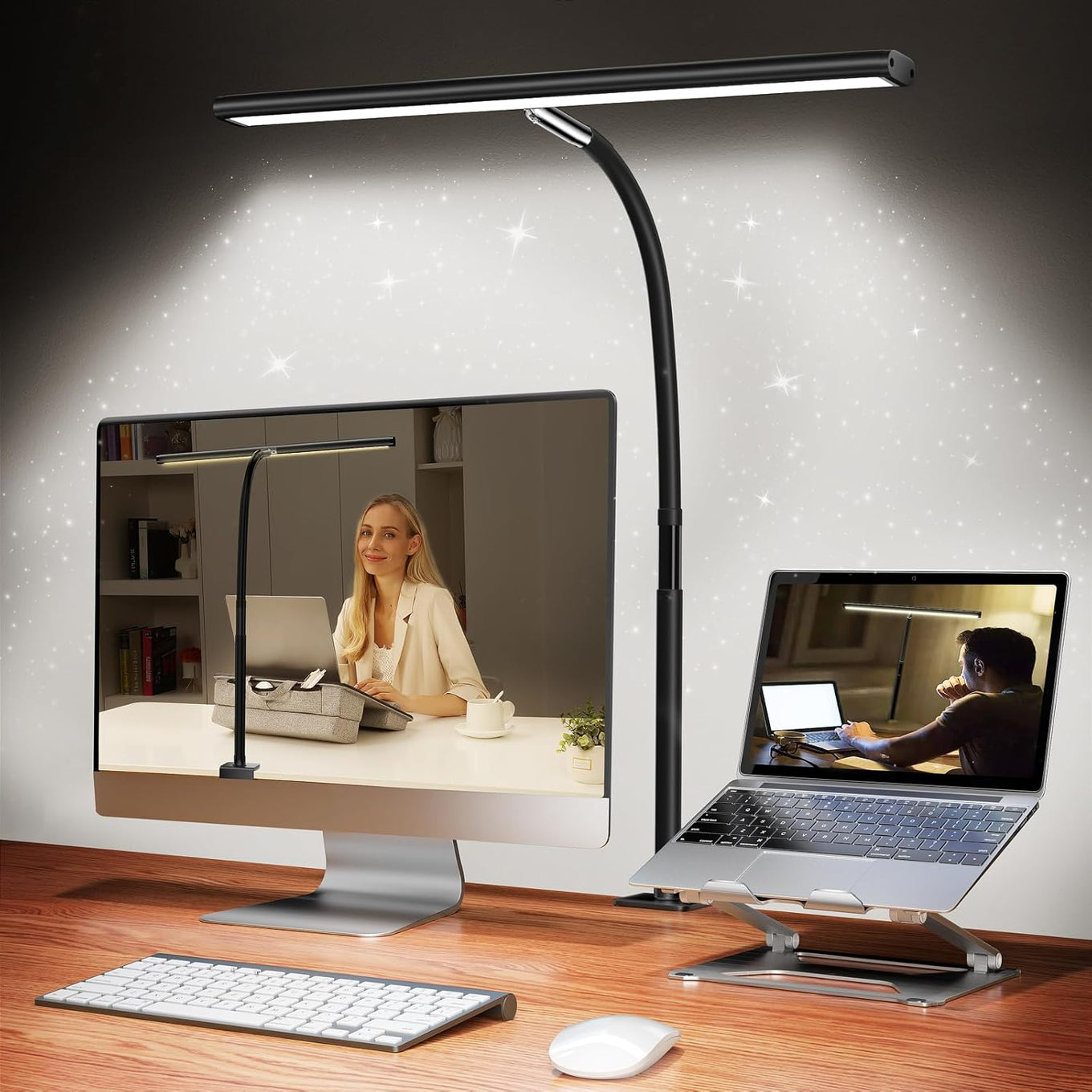 LED eye-protection clip-on desk lamp - Flexible gooseneck · USB powered