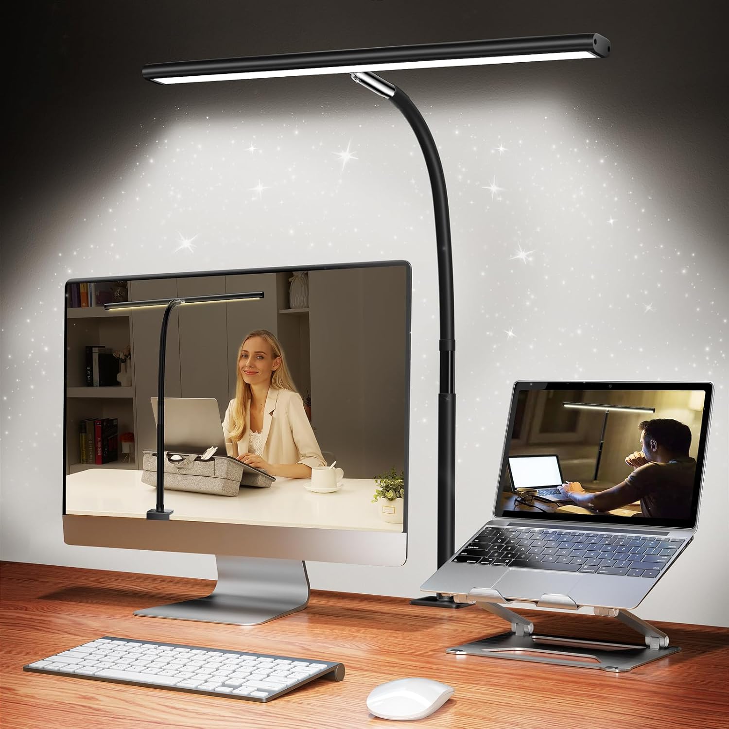 LED eye-protection clip-on desk lamp - Flexible gooseneck · USB powered