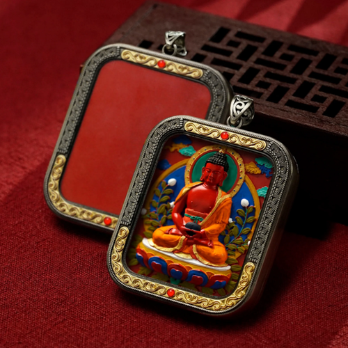 Fanchen·Hand-painted Thangka Buddha Pendant (Gawu Box)