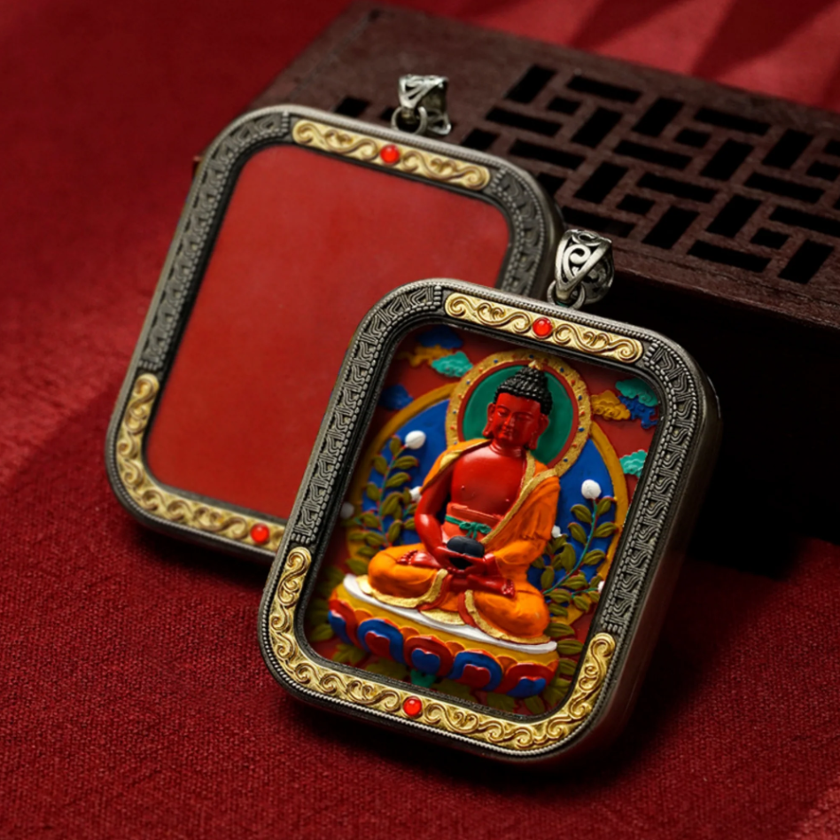 Fanchen·Hand-painted Thangka Buddha Pendant (Gawu Box)