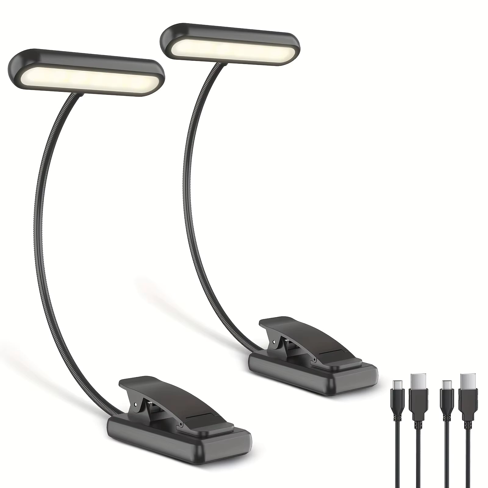 Eye-protecting clip-on reading lamp - Three adjustable brightness levels
